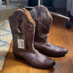 Brown cowboy boots